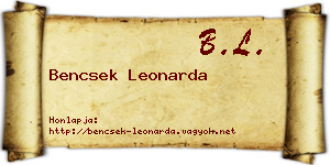 Bencsek Leonarda névjegykártya